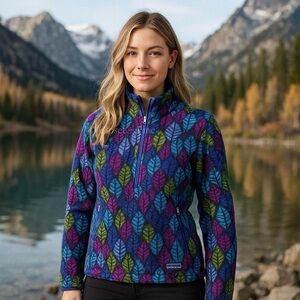 Patagonia Vintage Synchilla Anorak Fleece Pullover Spears Bright Blue‎ Size 12